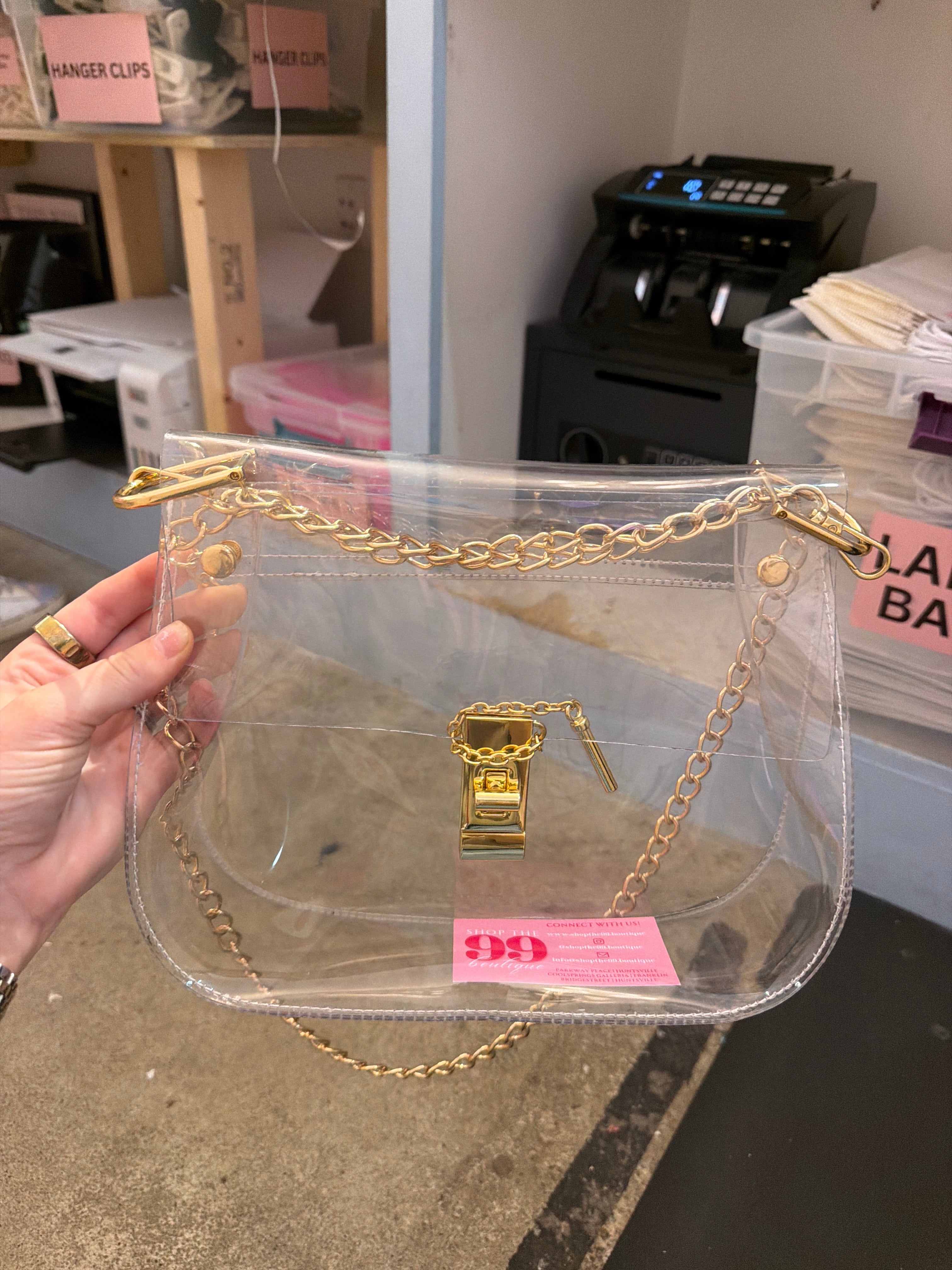 The Ginger Clear Bag at Ninety Nine Boutique
