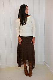 White Knit Asymmetrical Top