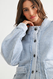 Soft Blue Button-up Jacket