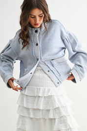 Soft Blue Button-up Jacket