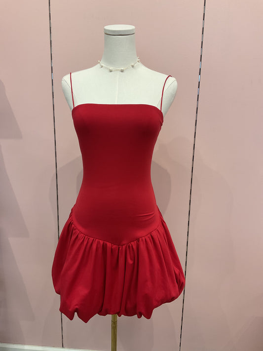 Red Drop Waist Dress