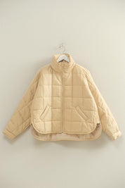 Cream Quilted Puffer Jacket