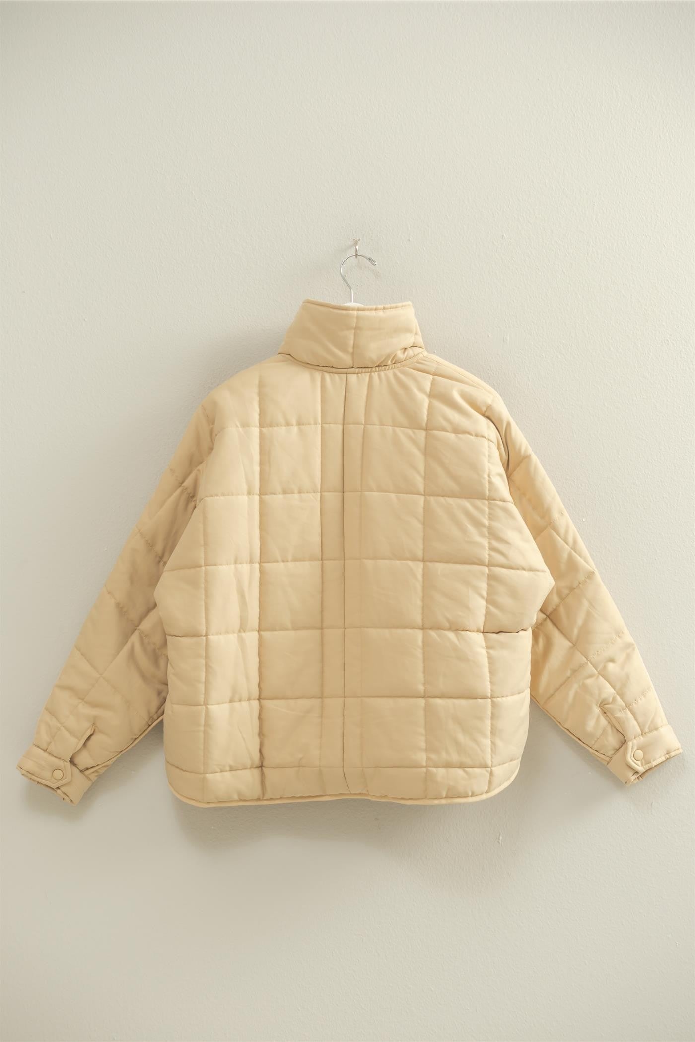 Cream Quilted Puffer Jacket