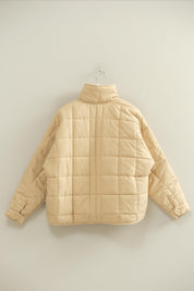 Cream Quilted Puffer Jacket
