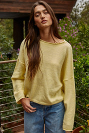 Yellow Rolled Neck Sweater