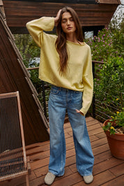 Yellow Rolled Neck Sweater