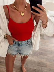 Gold Puffy Heart Necklace