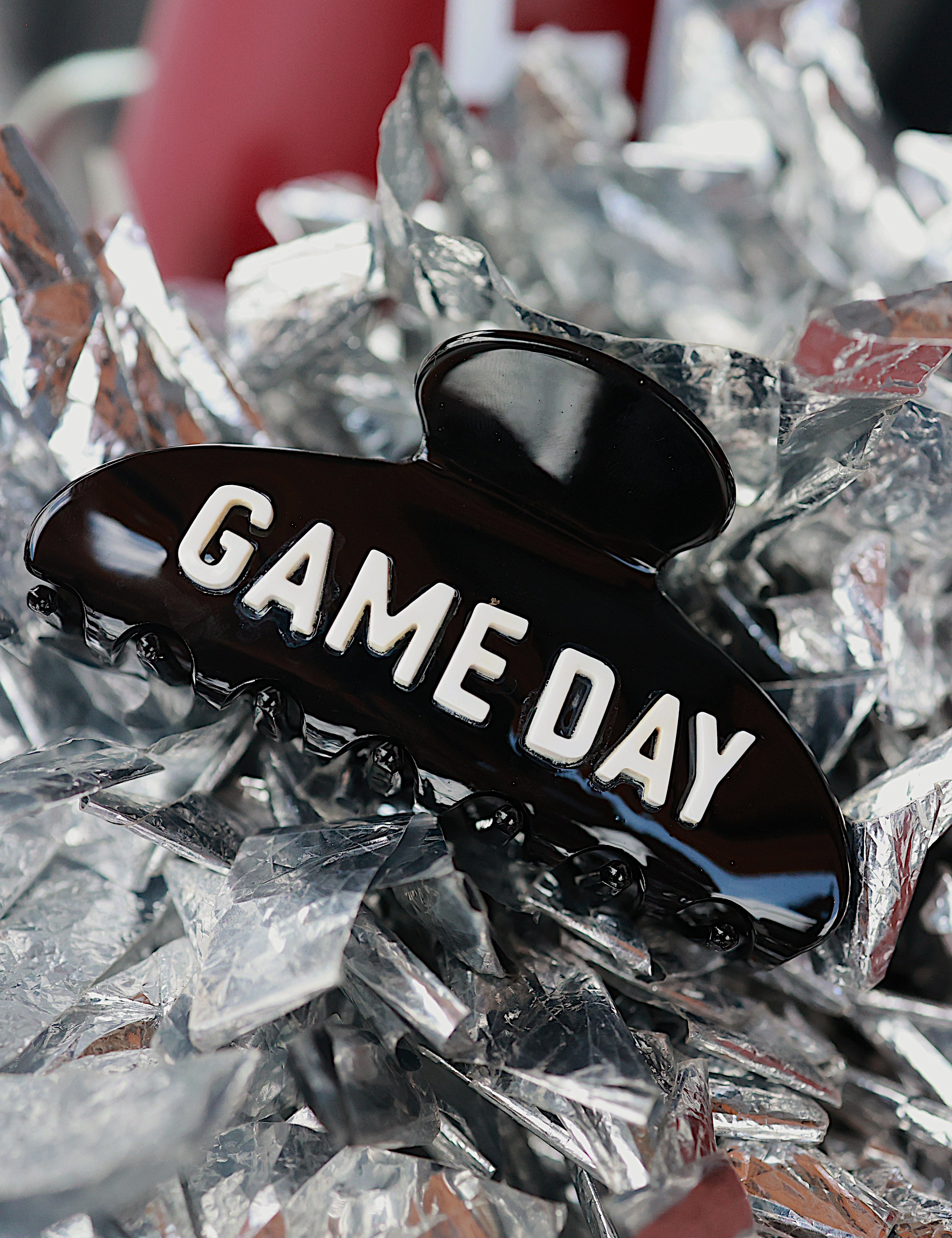 Black Game Day Claw Clip