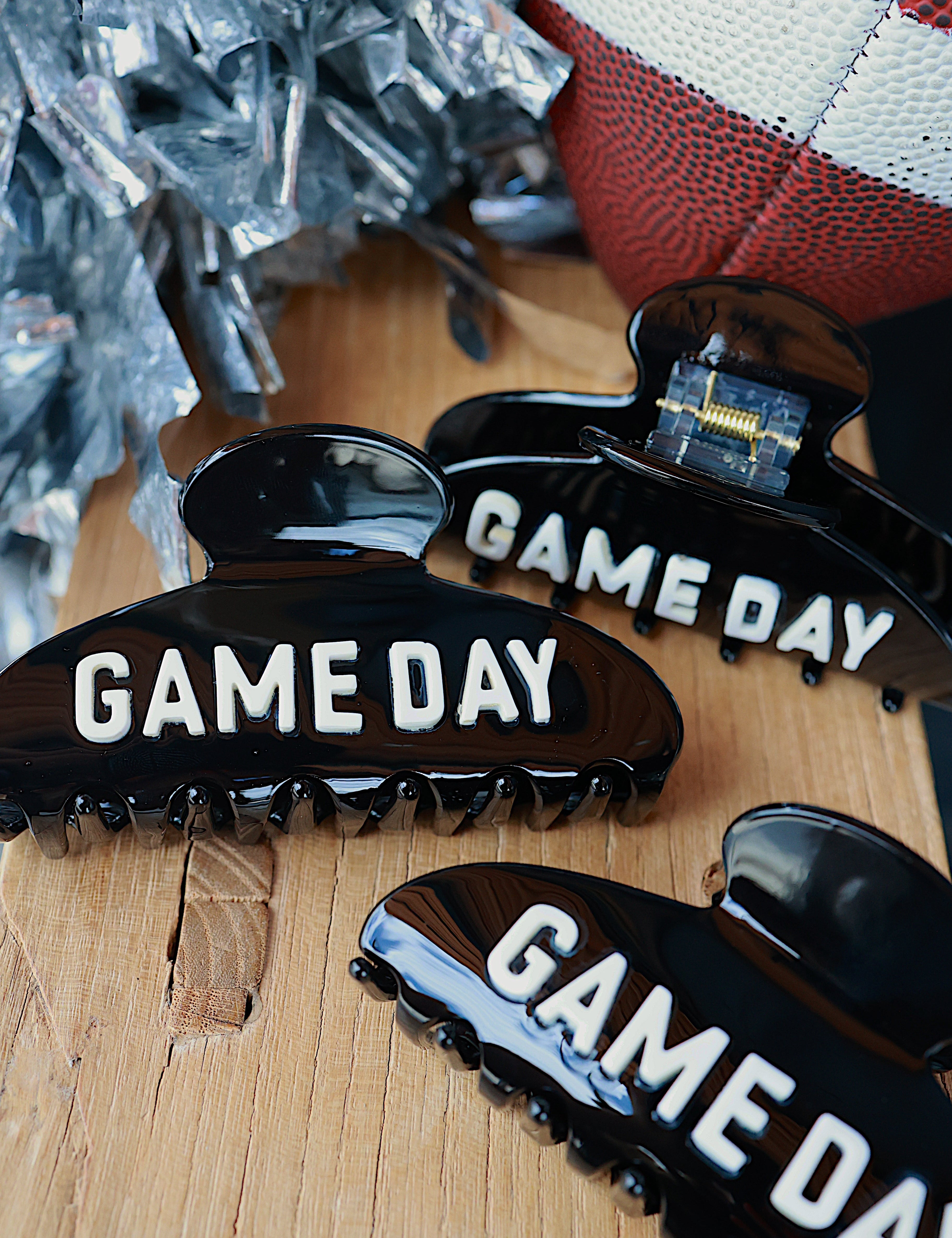 Black Game Day Claw Clip