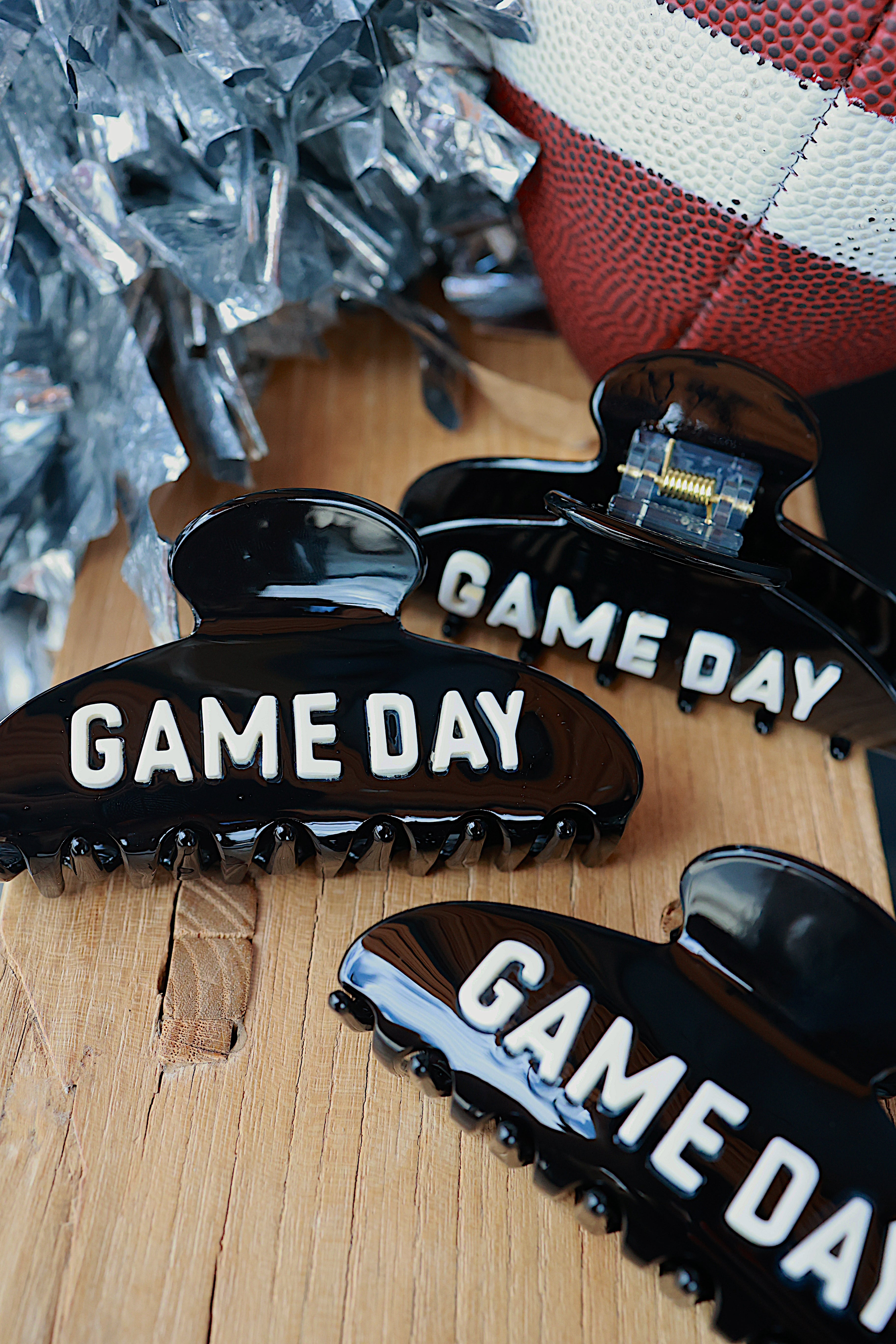 Black Game Day Claw Clip