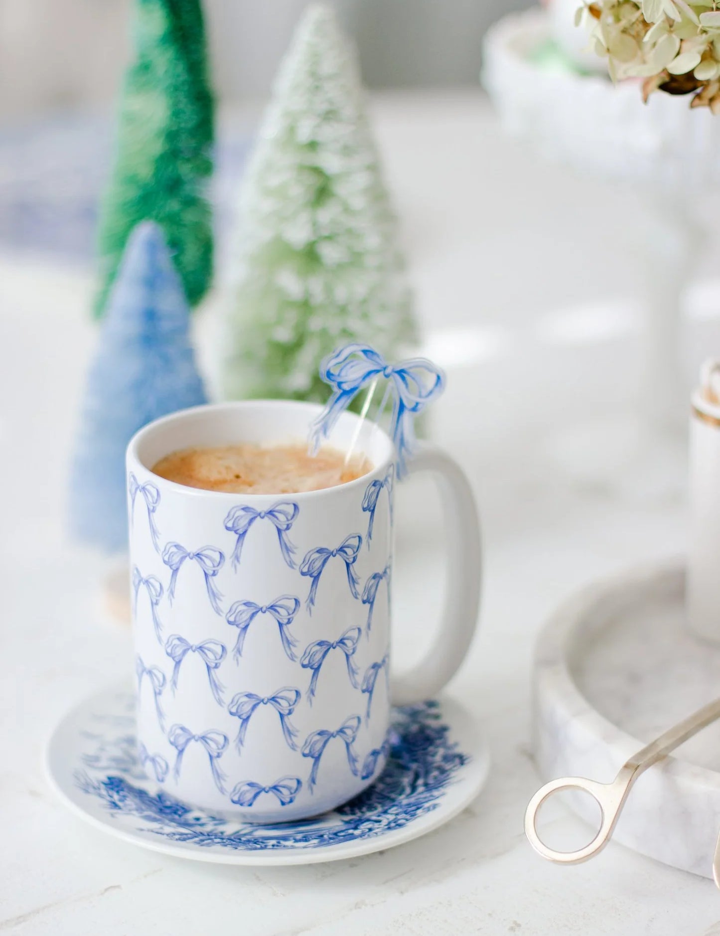 Blue French Bow Mug at Ninety Nine Boutique