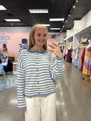 Blue Channel Knit Cardigan