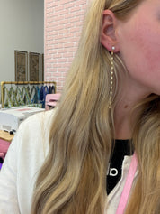 Pearl Chain Duster Earrings