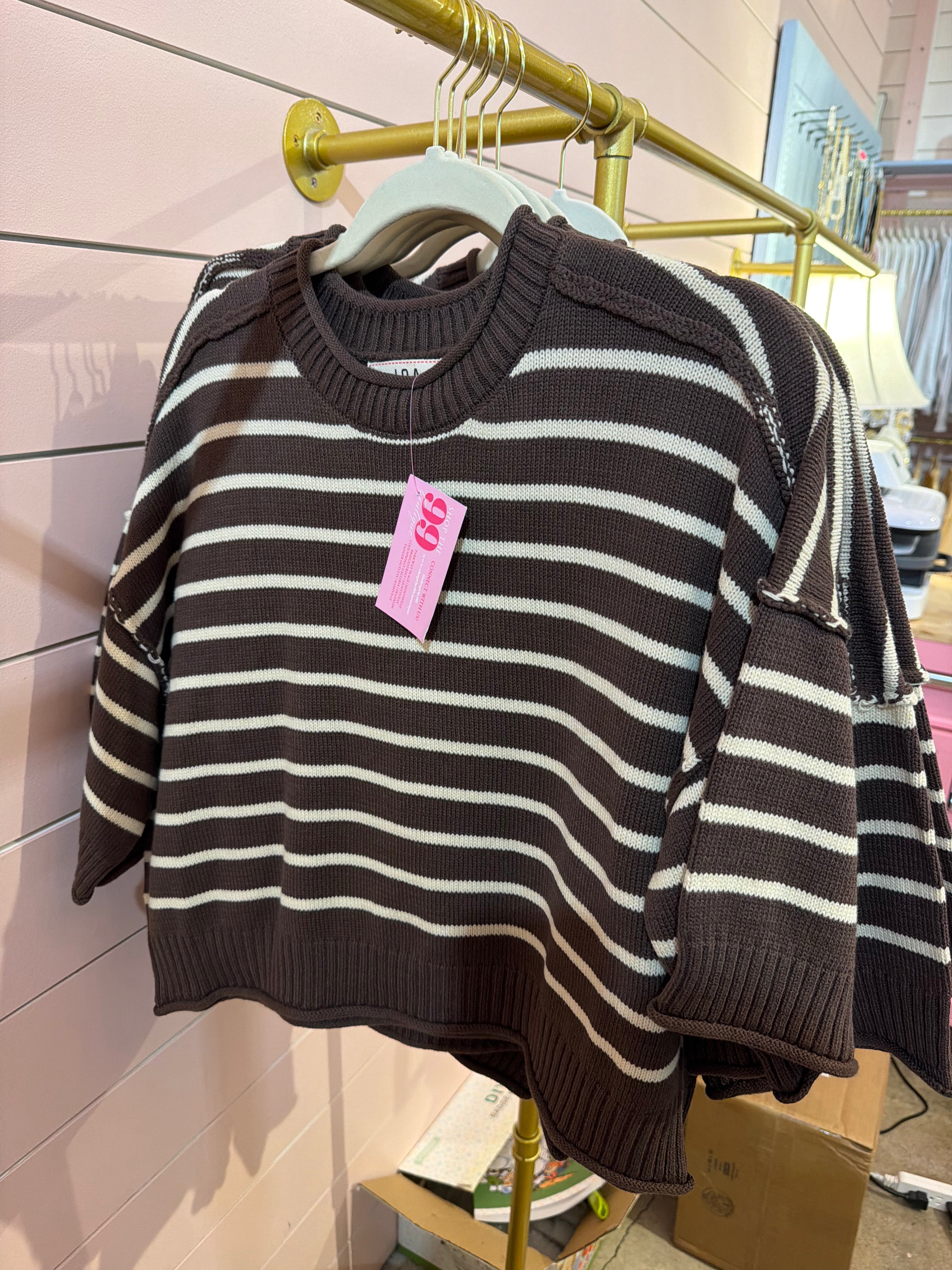 Brown Stripe Short Sweater
