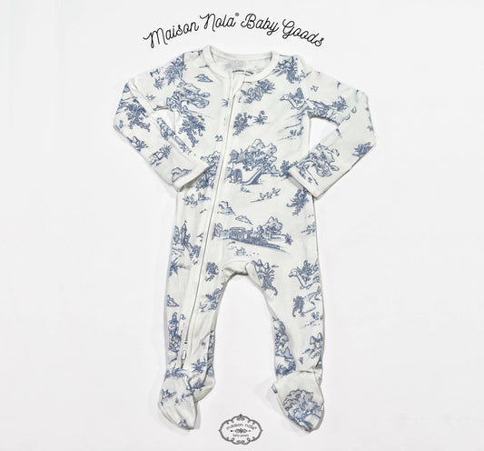 Blue Storyland Toile Footie