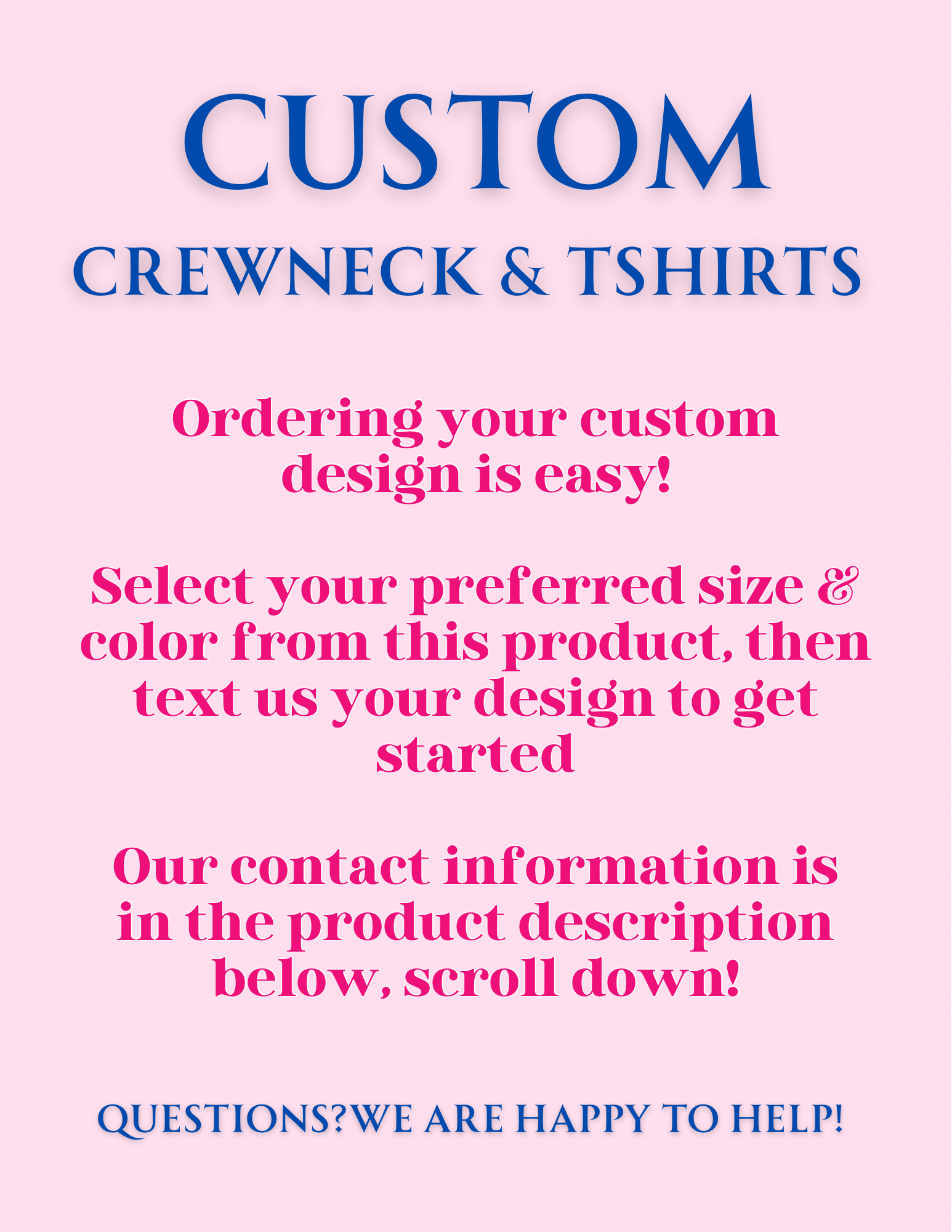 Custom Crewneck & Tee Order Form
