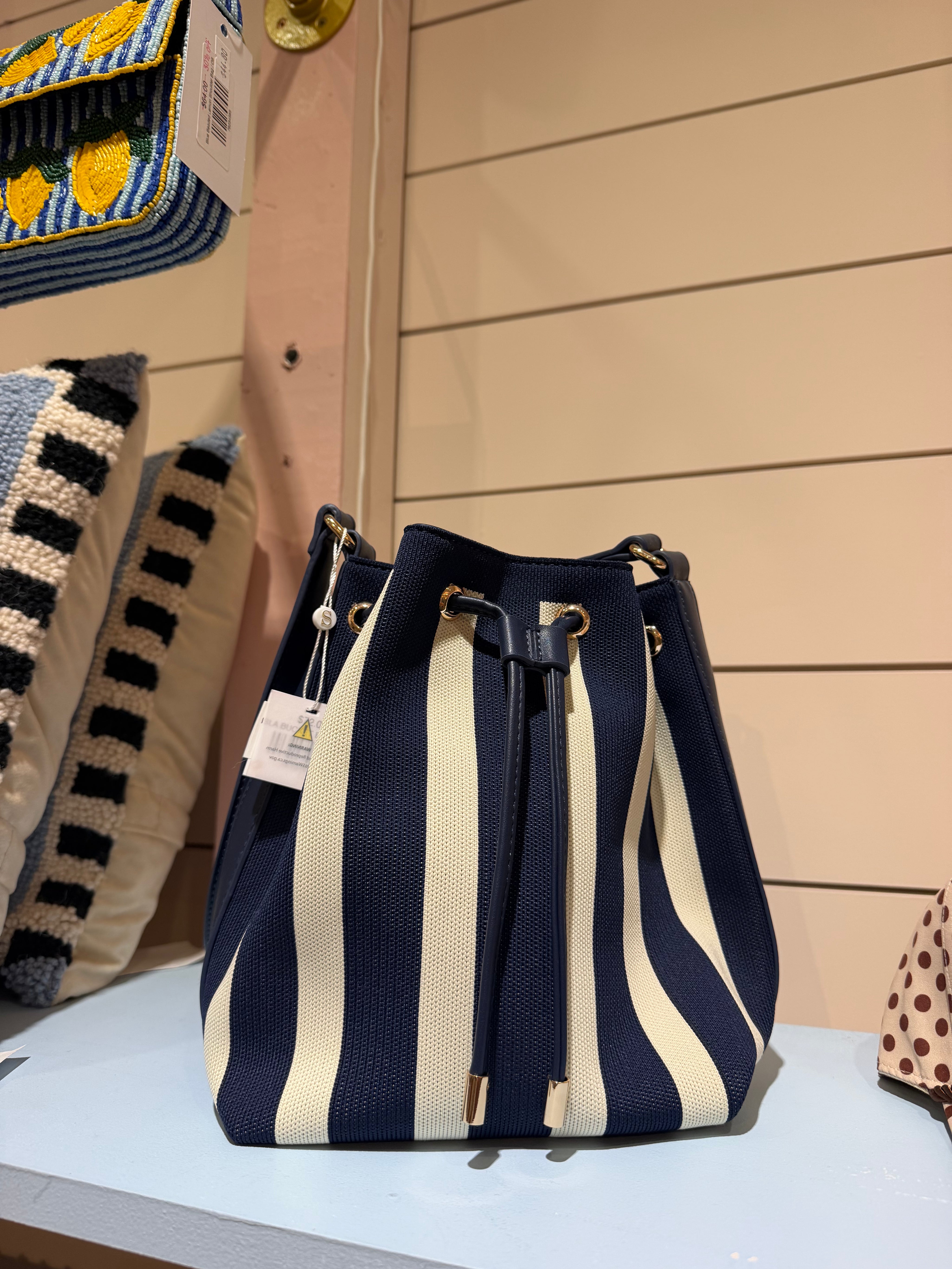 Navy Isla Bucket Bag at Ninety Nine Boutique