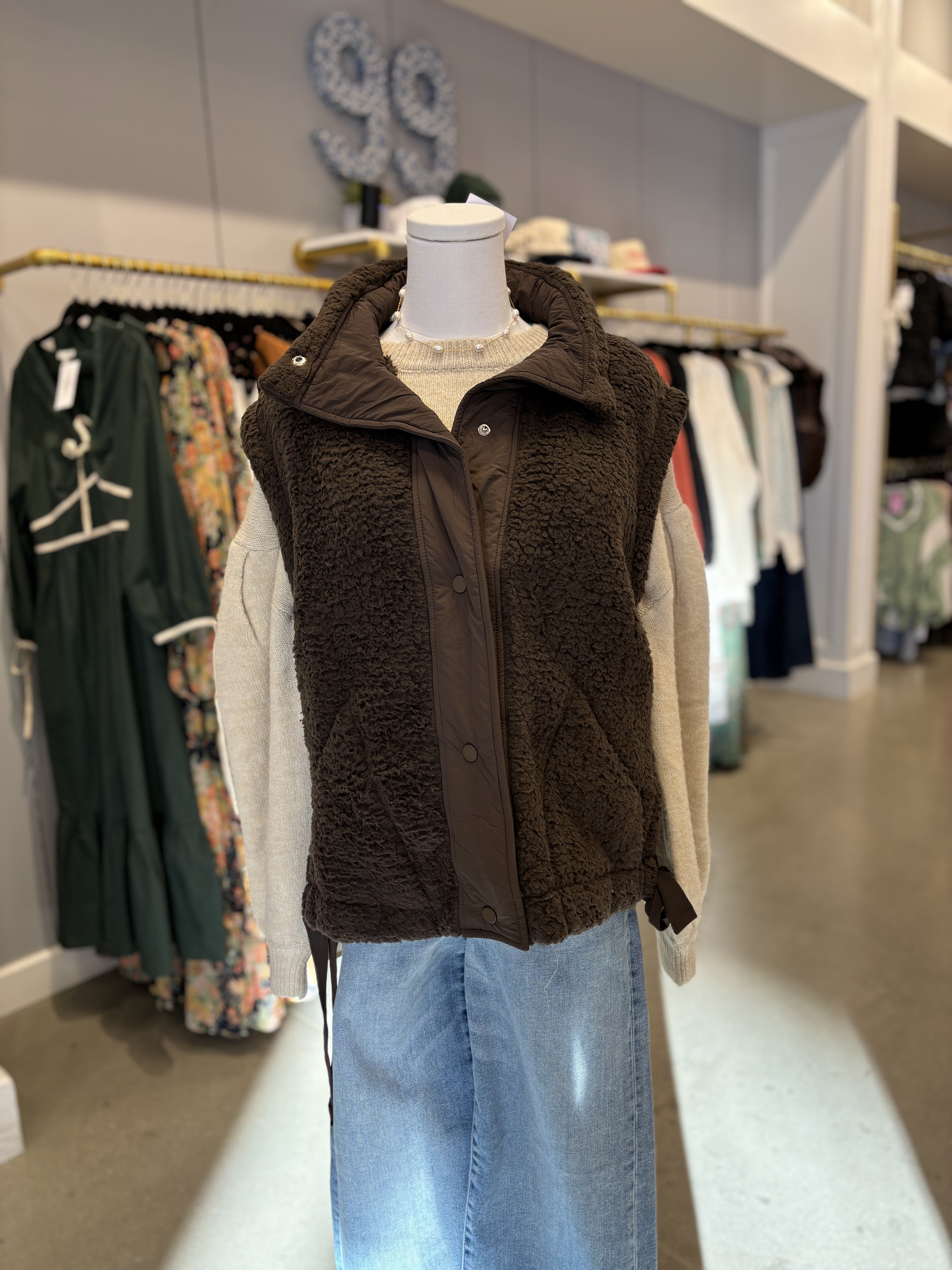 Brown Sherpa Vest