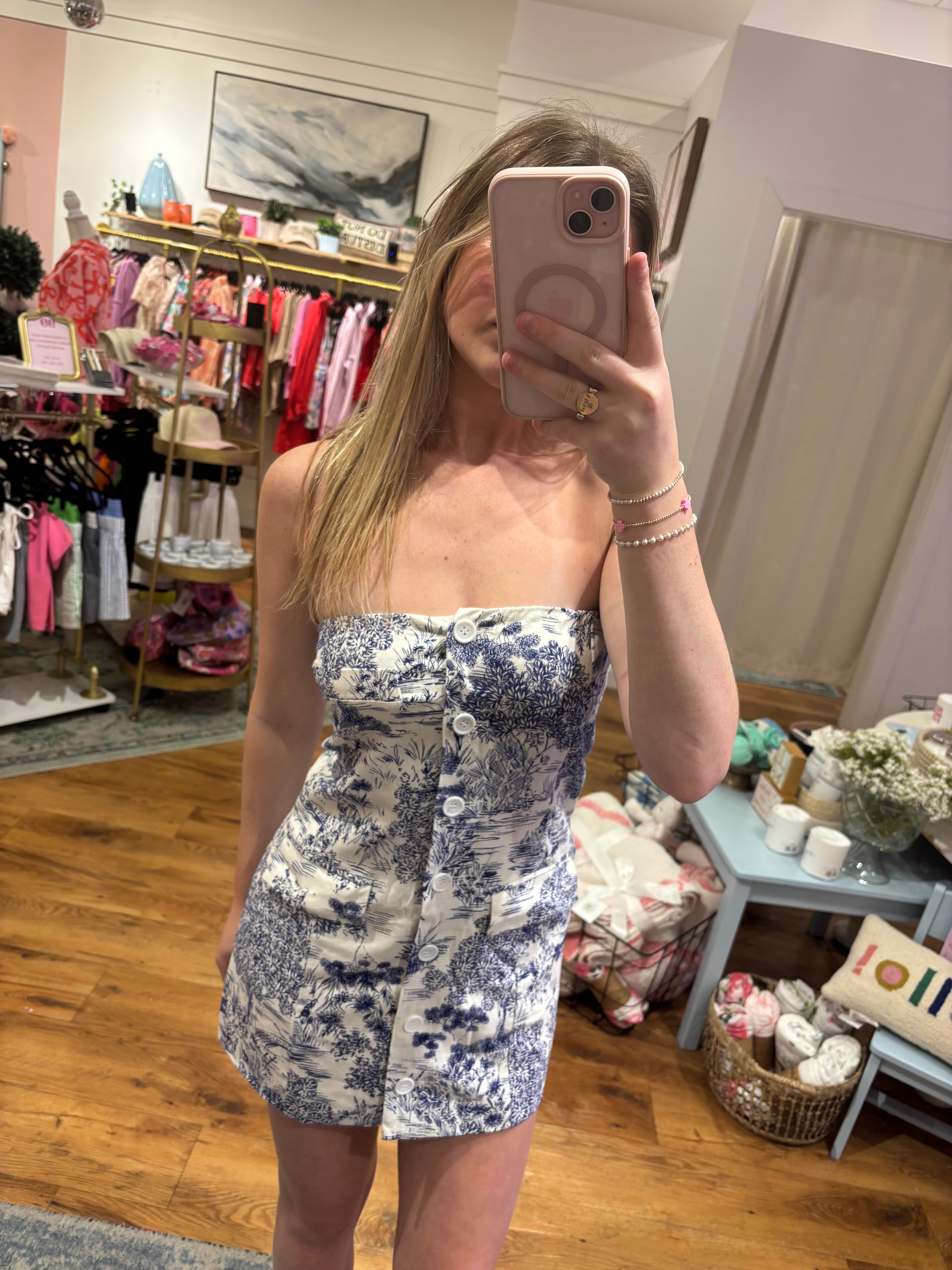 Blue Paisley Floral Dress