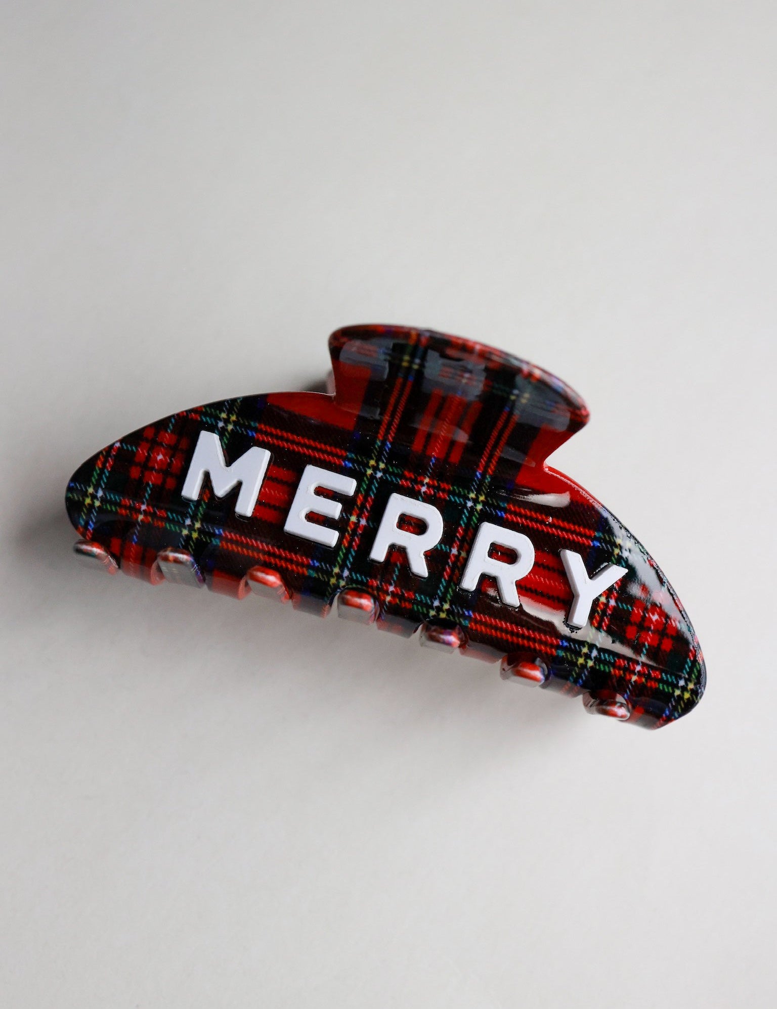 Red Merry Plaid Claw Clip