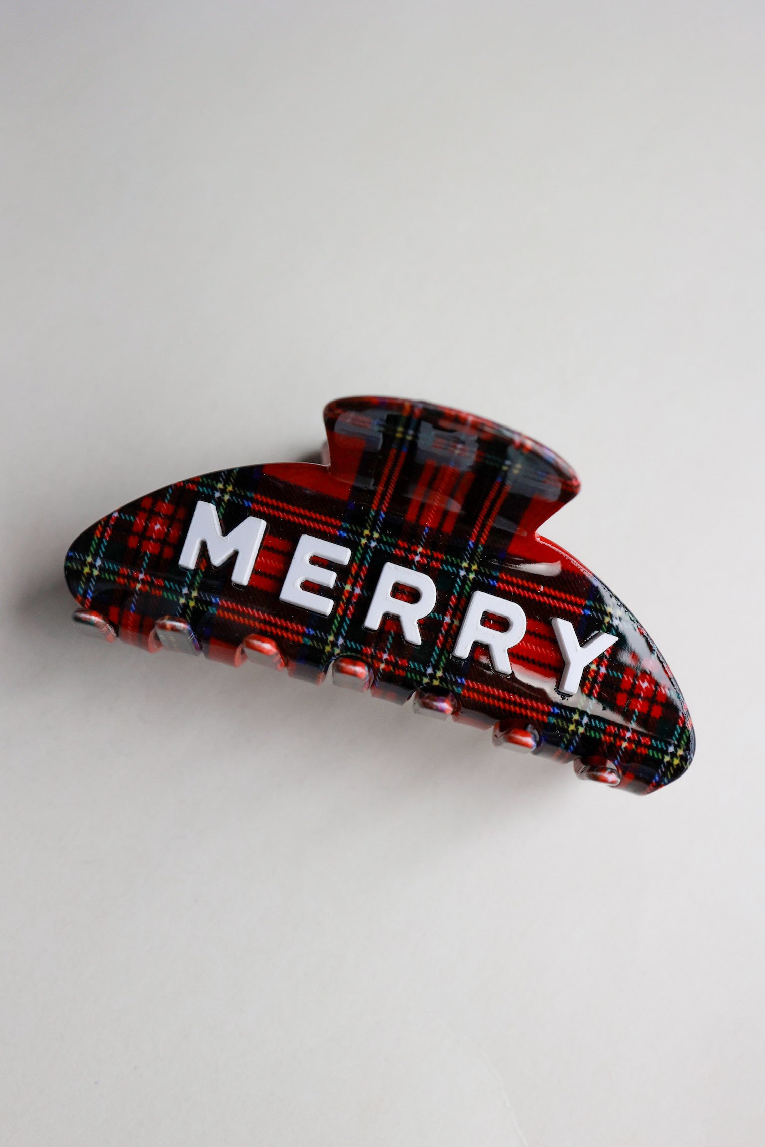 Red Merry Plaid Claw Clip