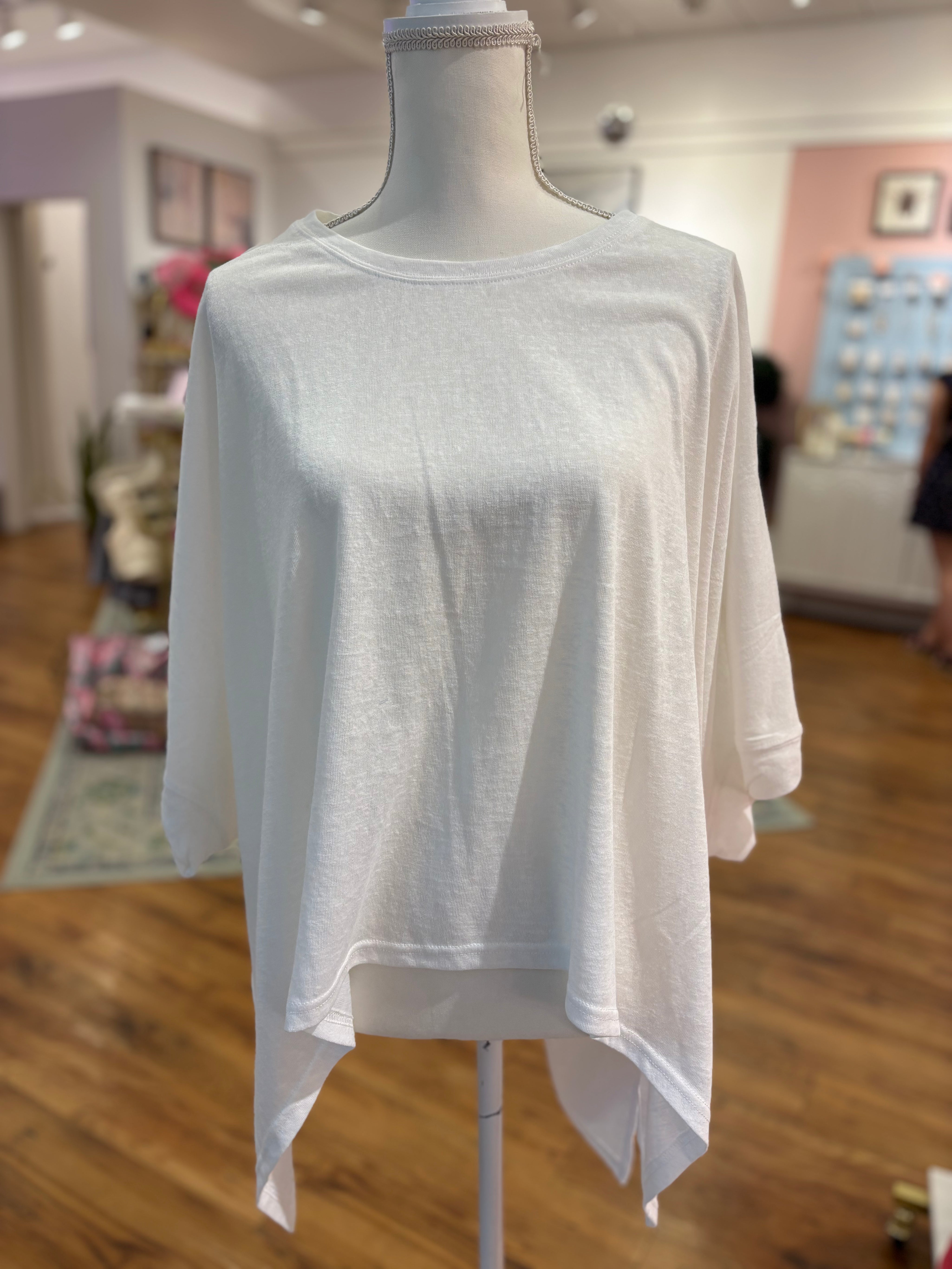 White Loose Fit Solid Color Top