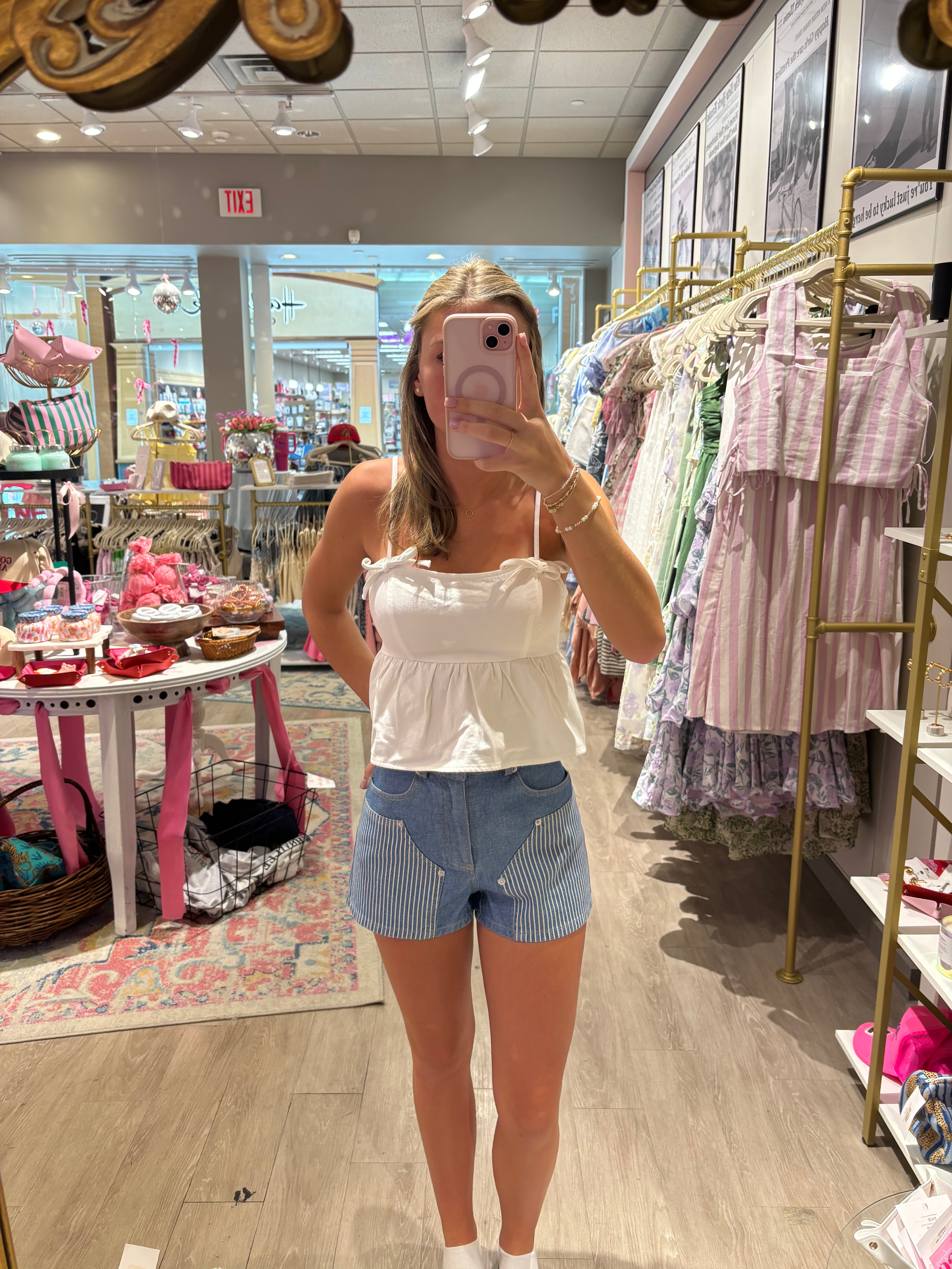 White Erin Bow Detail Top