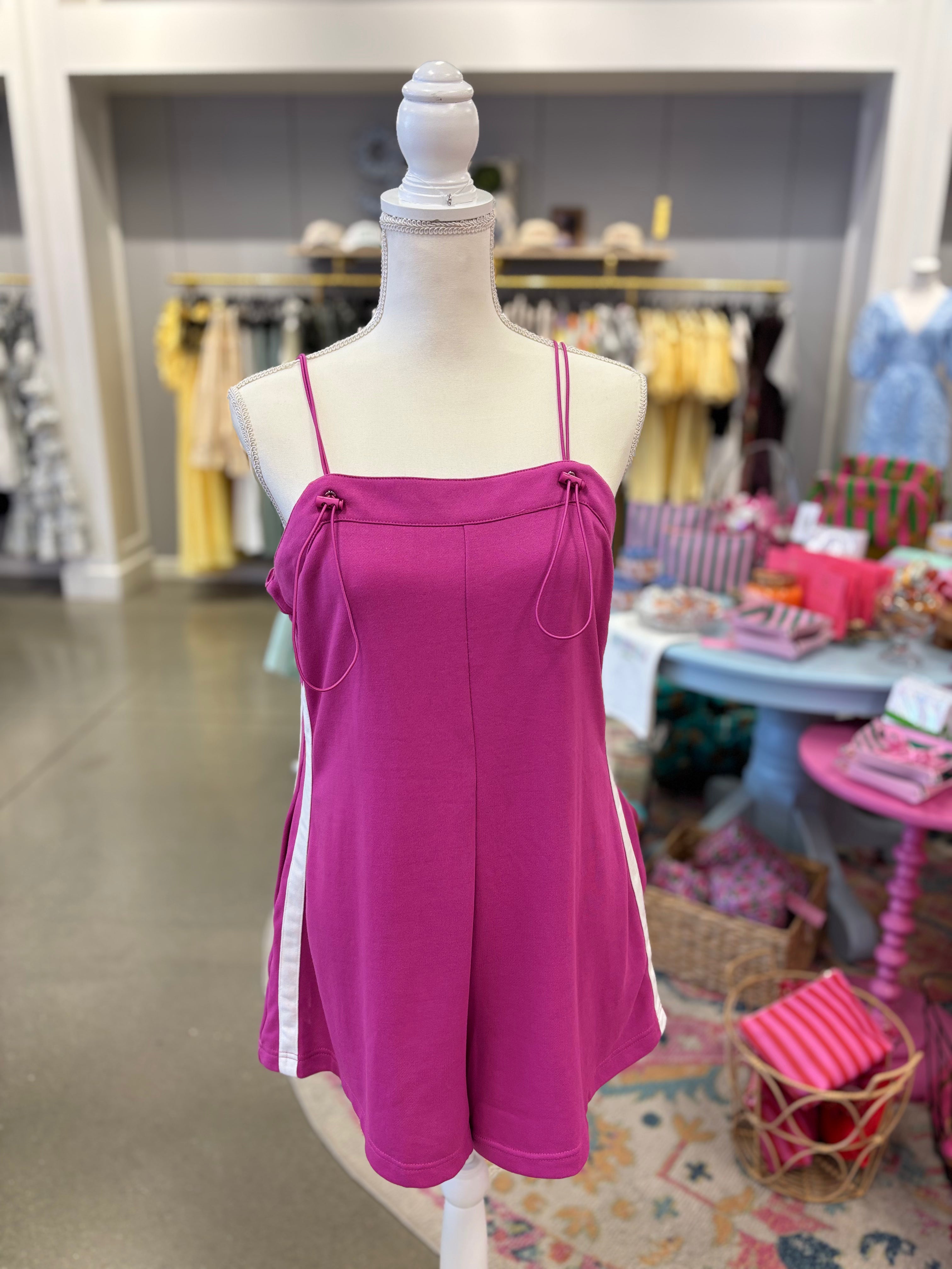 Pink Stripe Athletic Romper