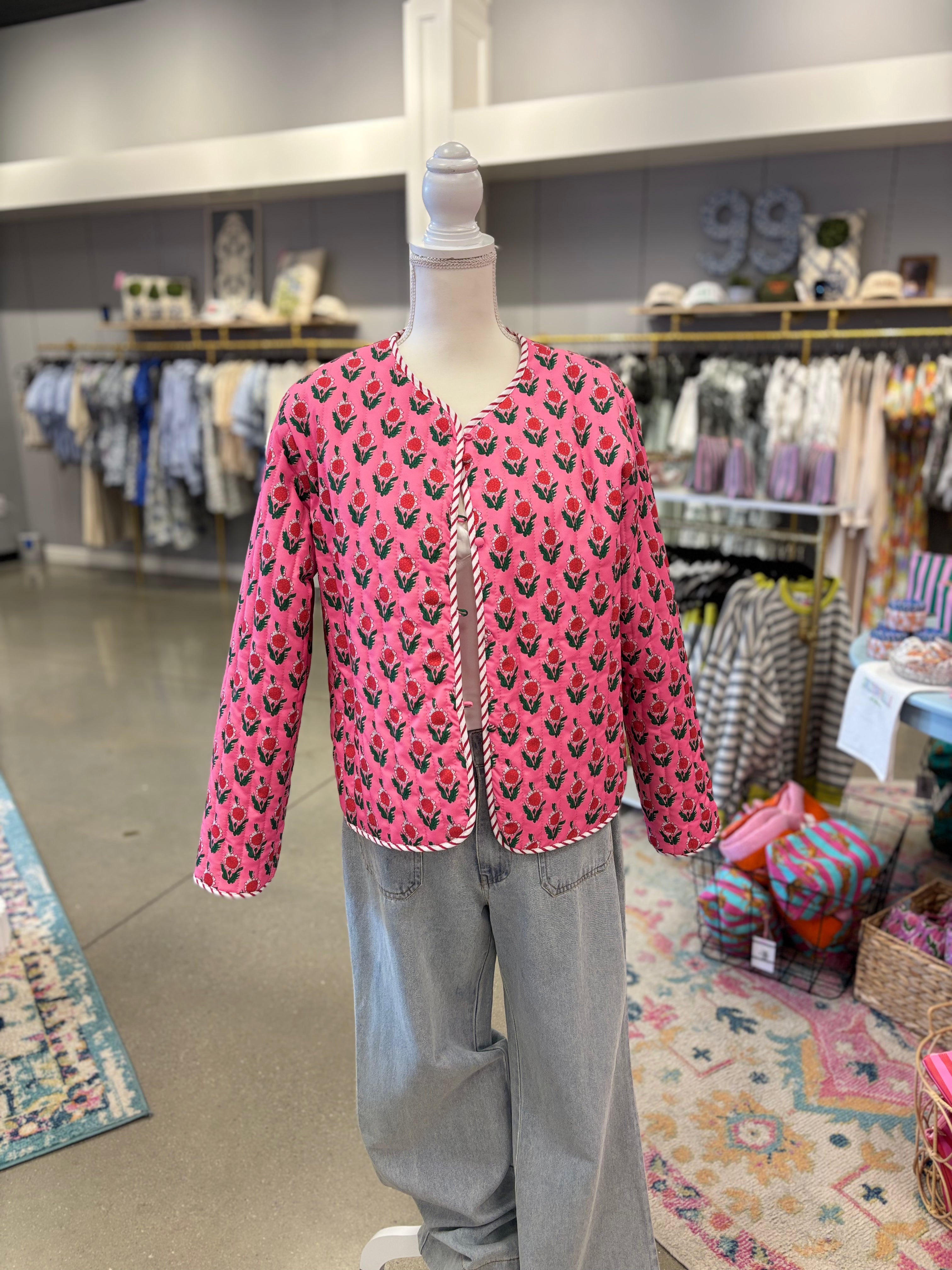 Pink Reversible Quilted Jacket