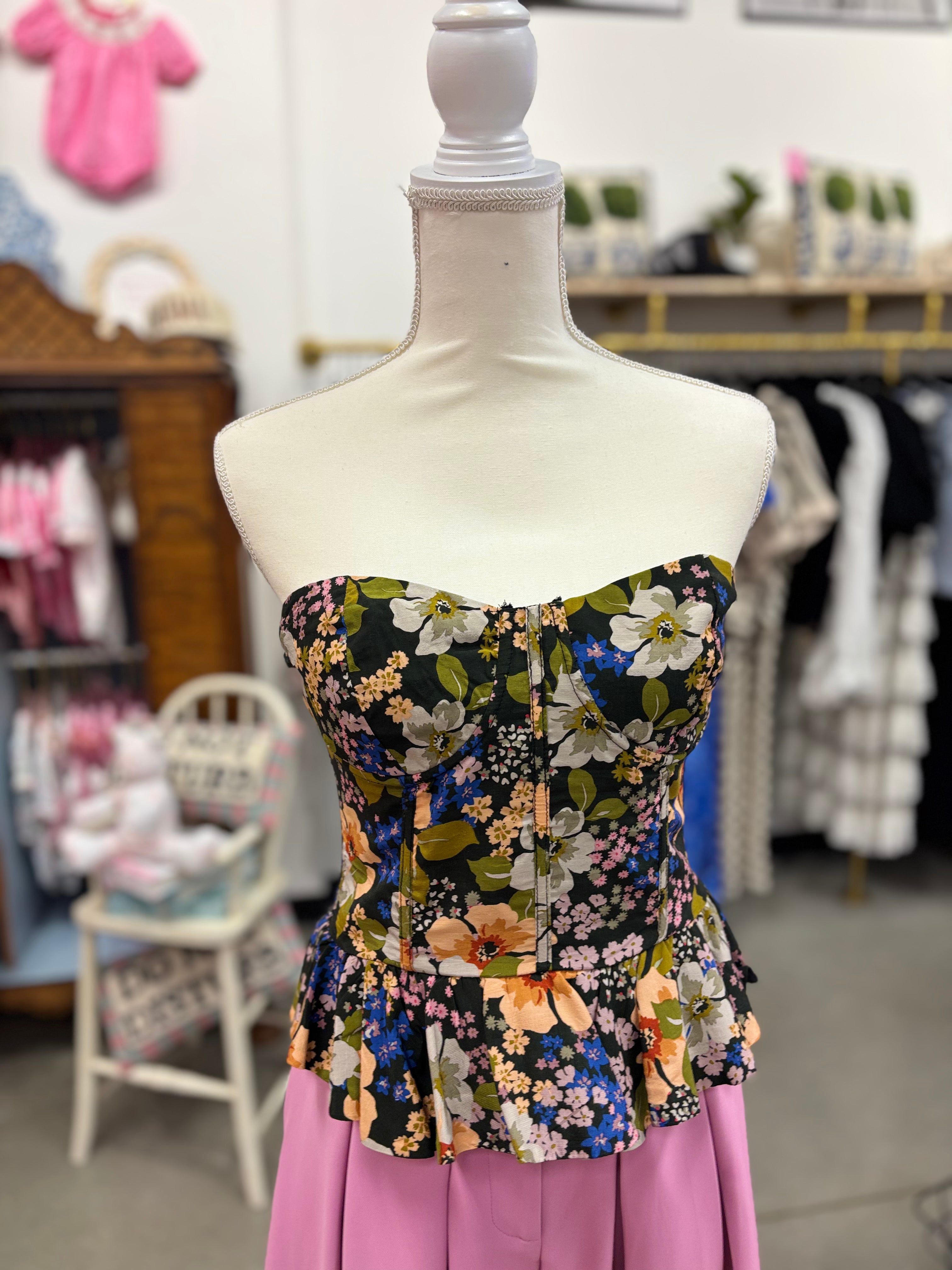Black Floral Top