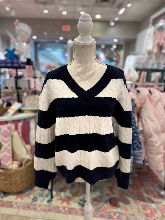 Navy & White Sweater