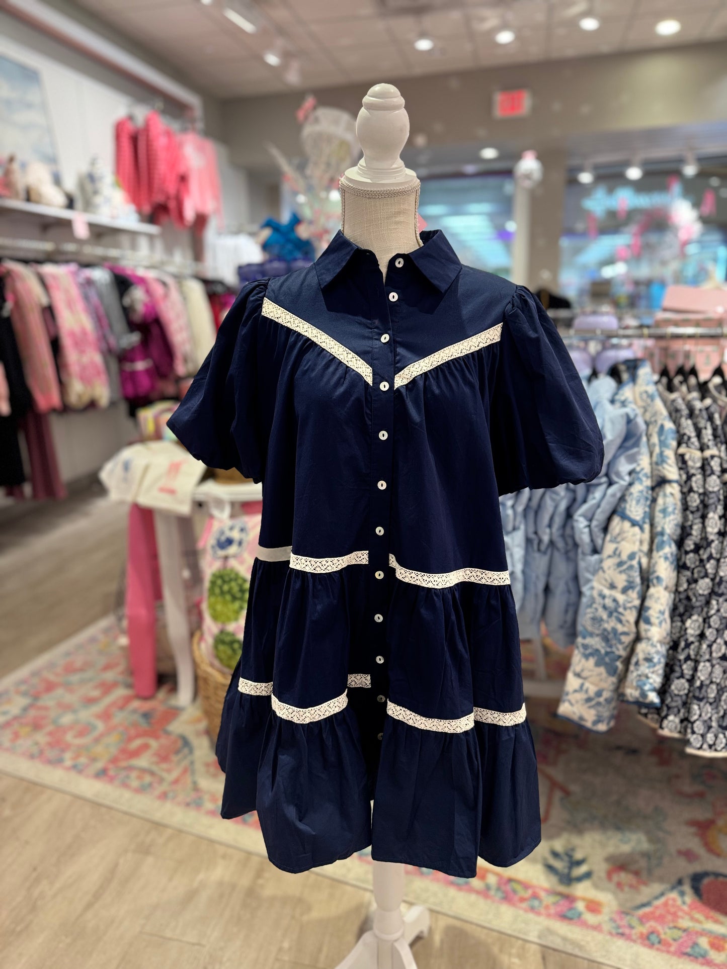 Navy Babydoll Dress