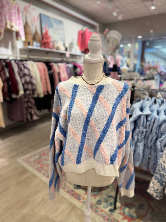 Pink & Blue Stripe Sweater