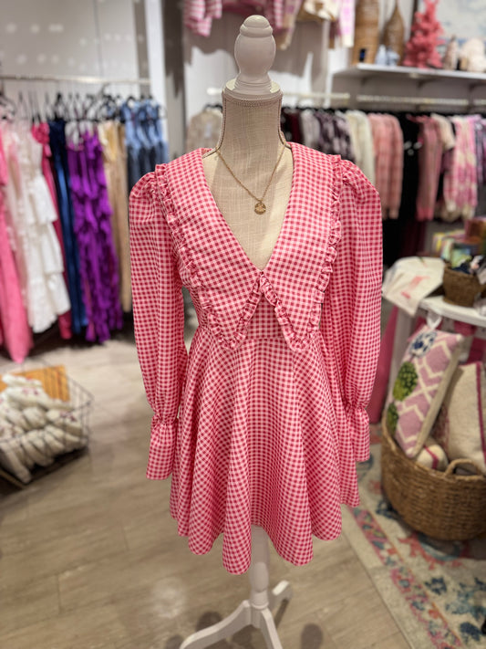 Pink Gingham Dress - RTS