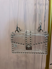 Rhinestone Studded Clear Clutch Bag
