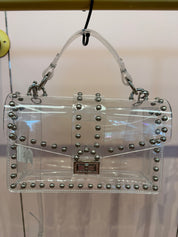 Rhinestone Studded Clear Clutch Bag