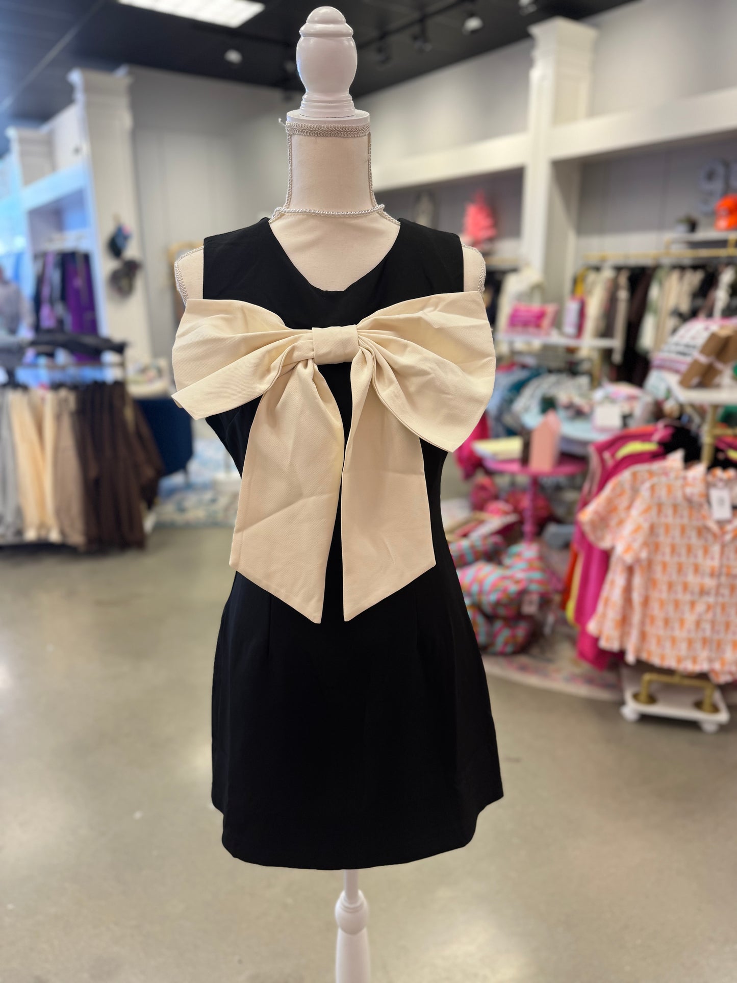 Black W/ White Bow Dress