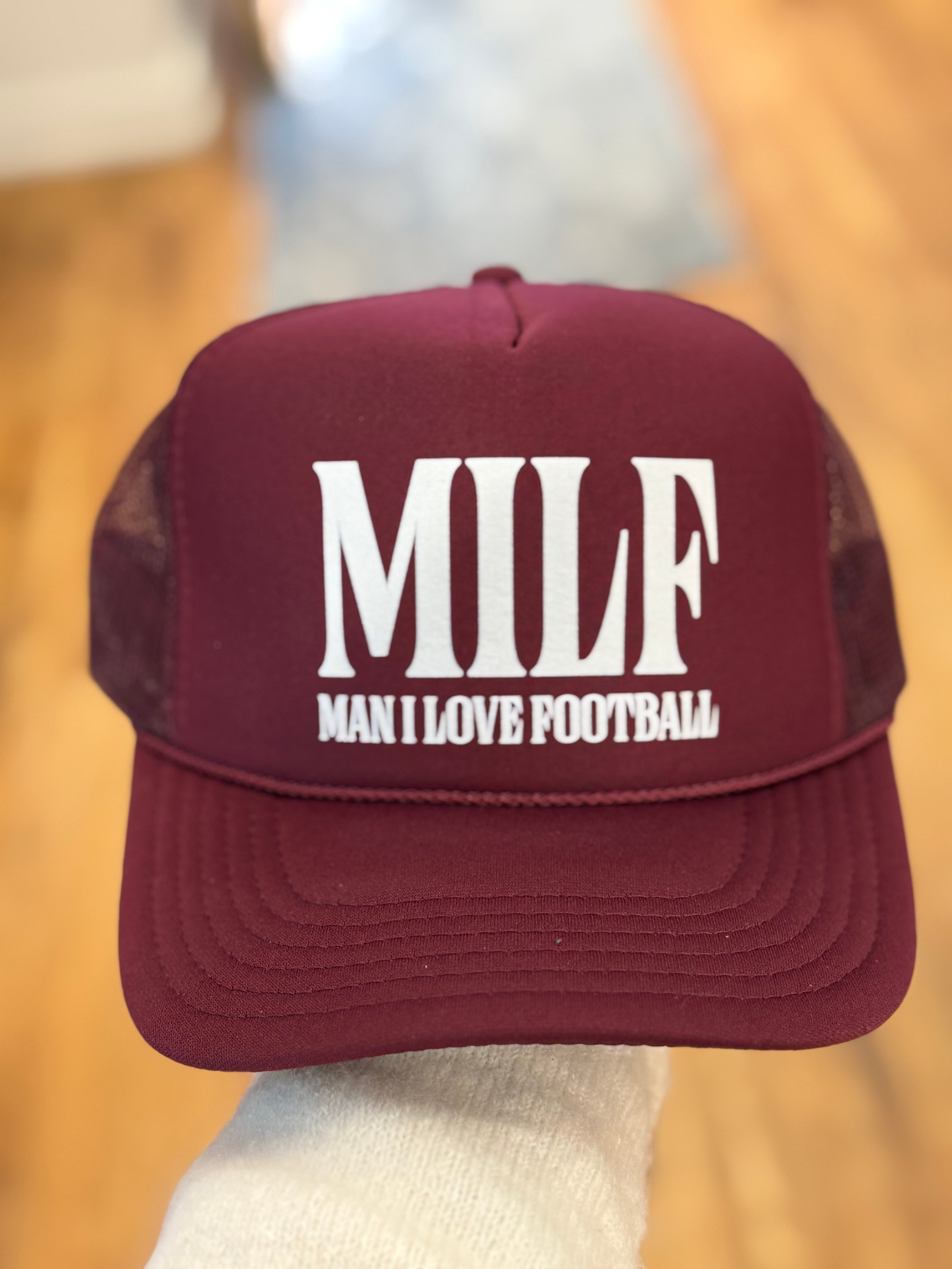 Maroon MILF Game Day FootballTrucker Hat