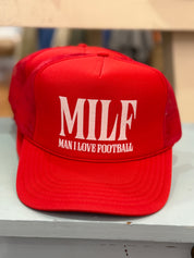 Red MILF Game Day Football Trucker Hat