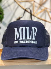 Navy MILF Game Day Football Trucker Hat