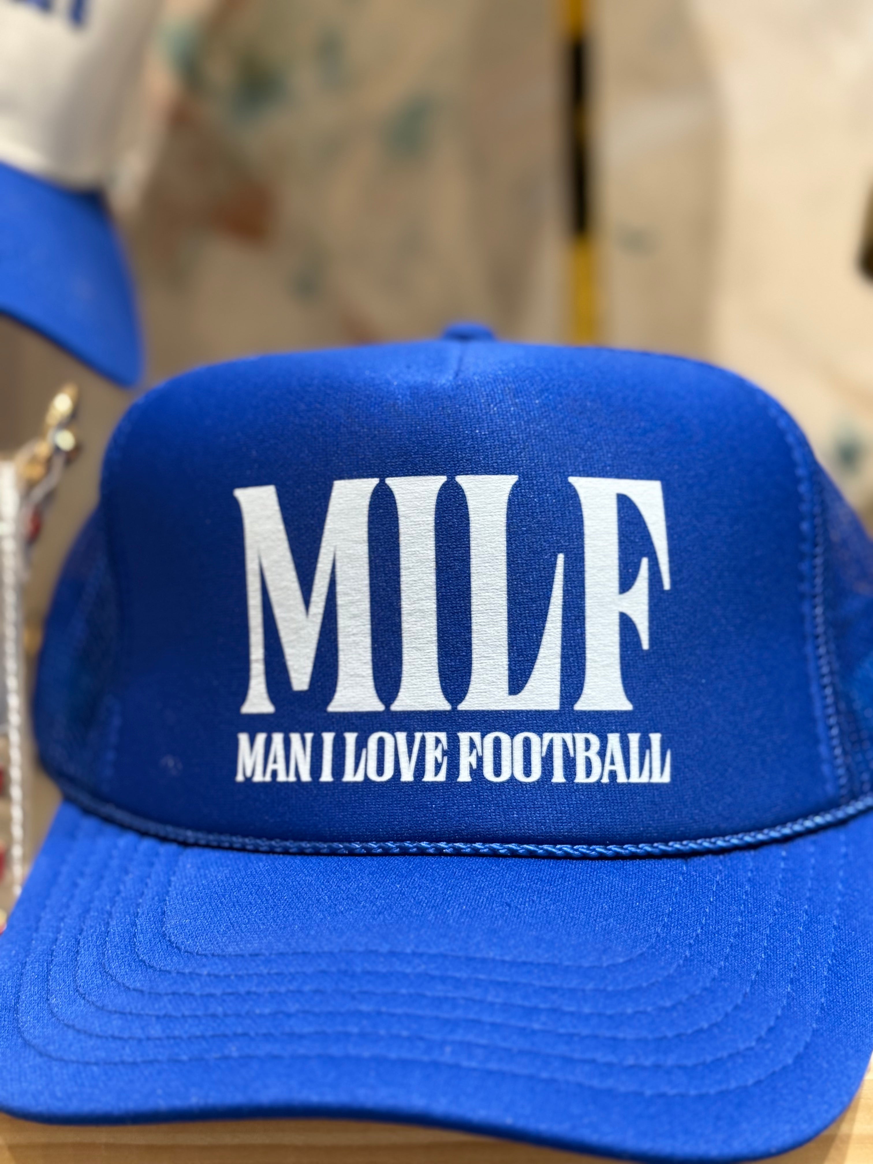 Royal Blue MILF Game Day Football Trucker Hat