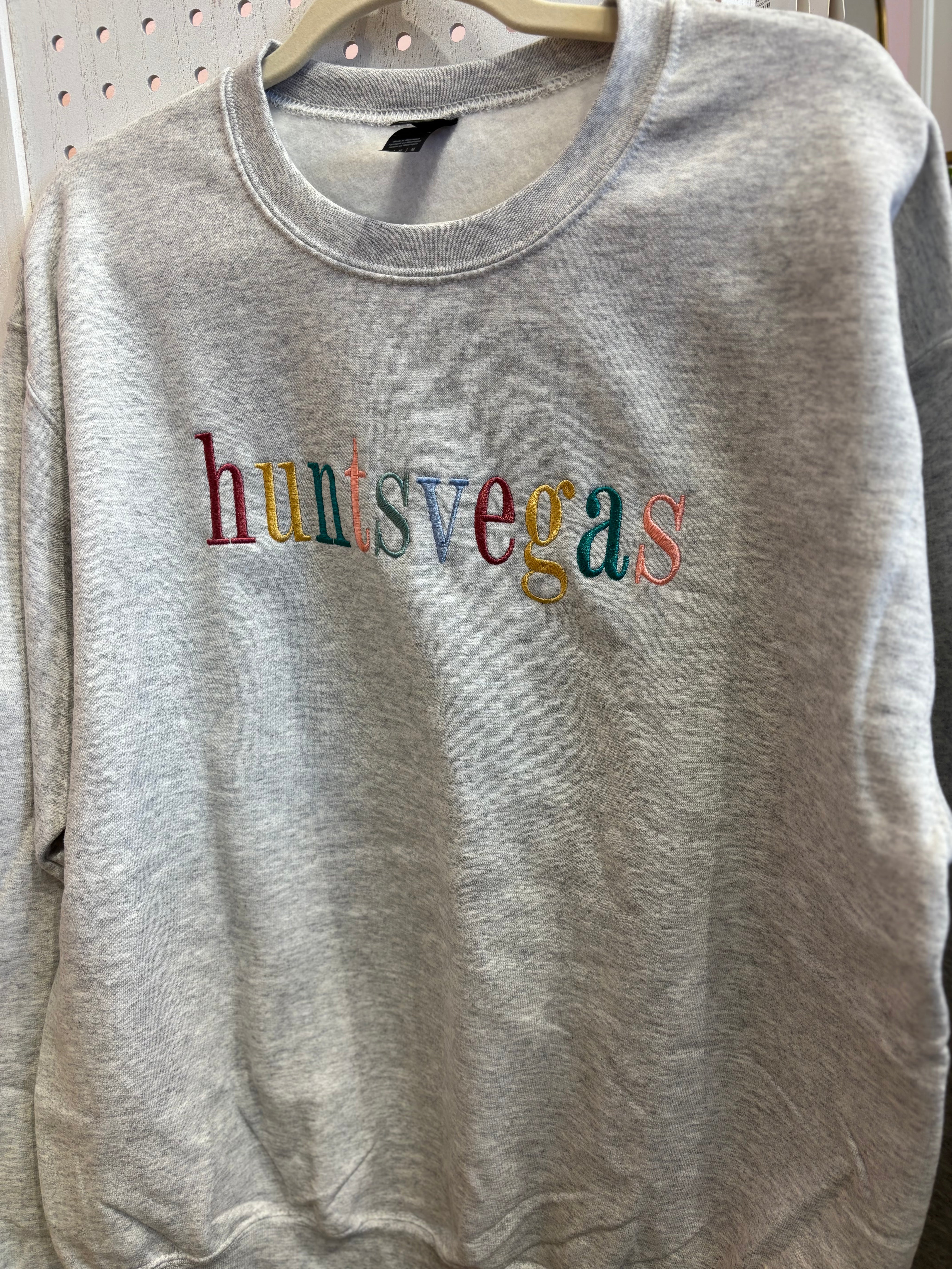huntsvegas Embroidered Crewneck Sweater