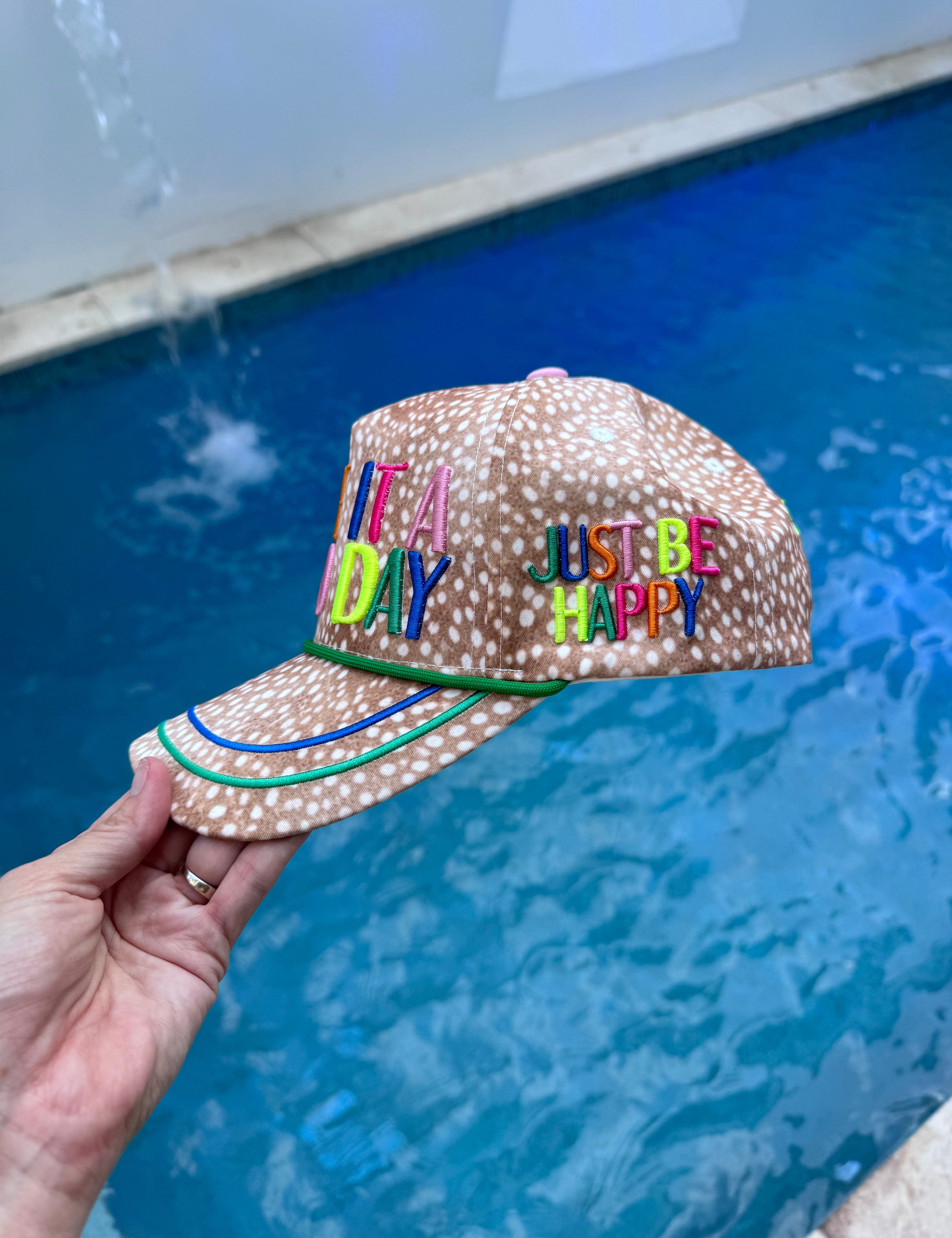 Brown Make It A Good Day Fawn Trucker Hat