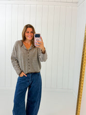 Brown Drop Shoulder Cardigan