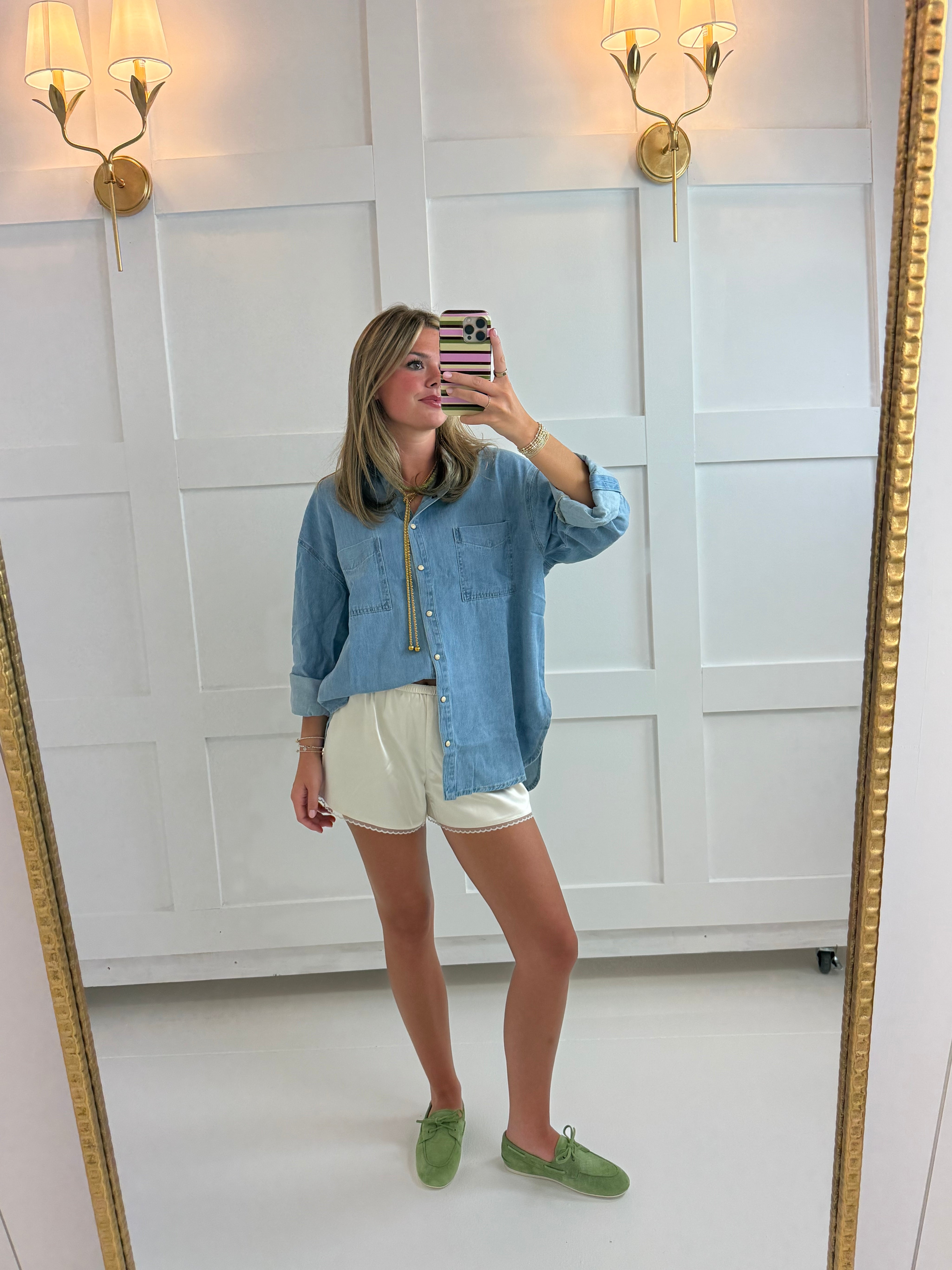 Denim Collared Button Down
