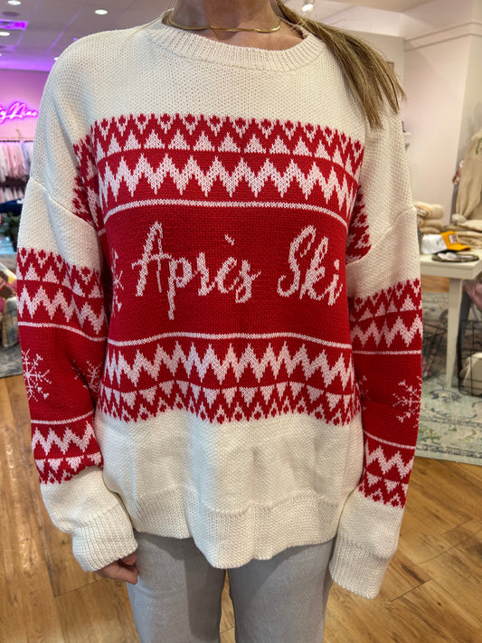 Red "Apres Ski" Sweater