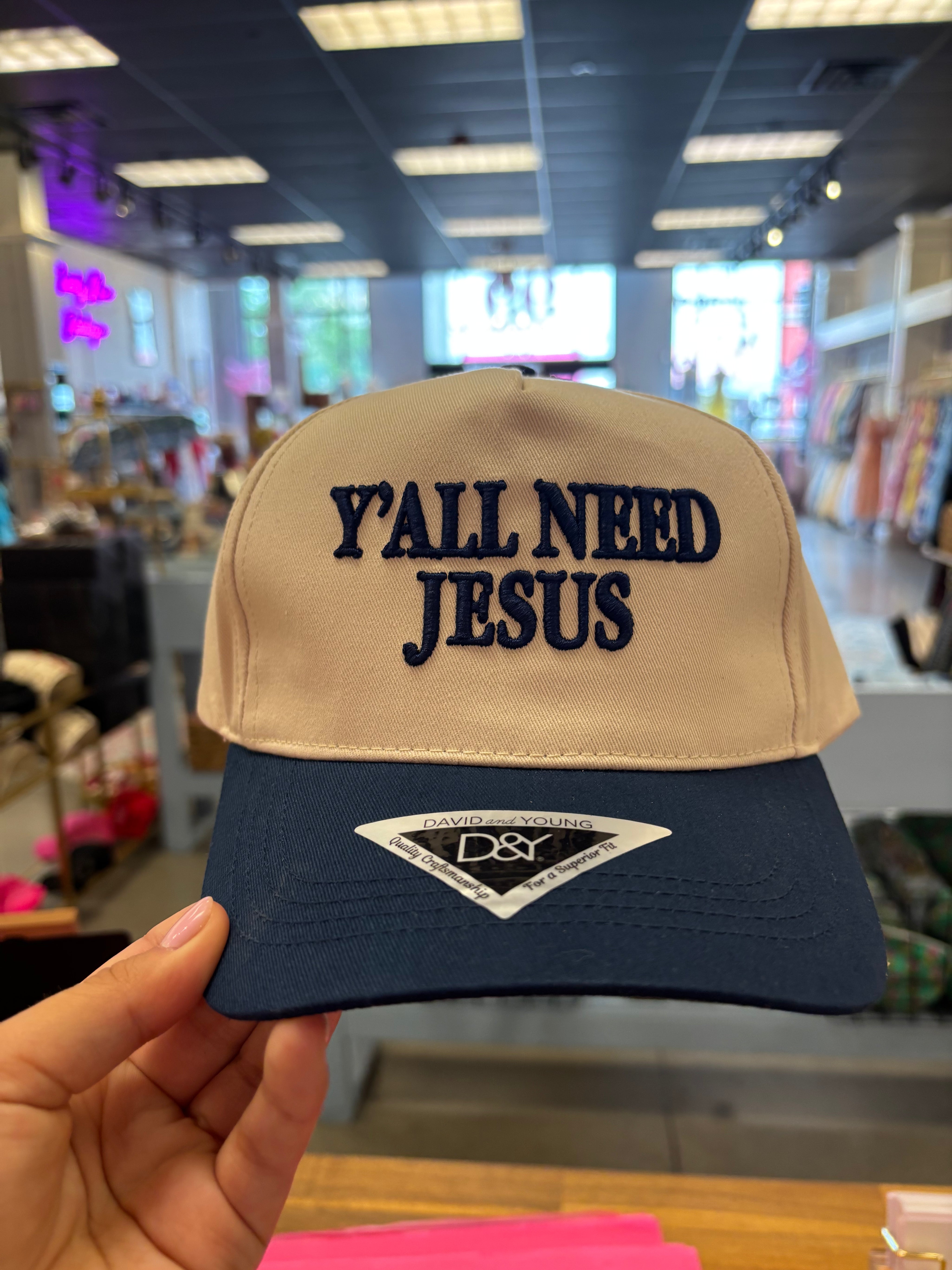 Navy Y'all Need Jesus Hat