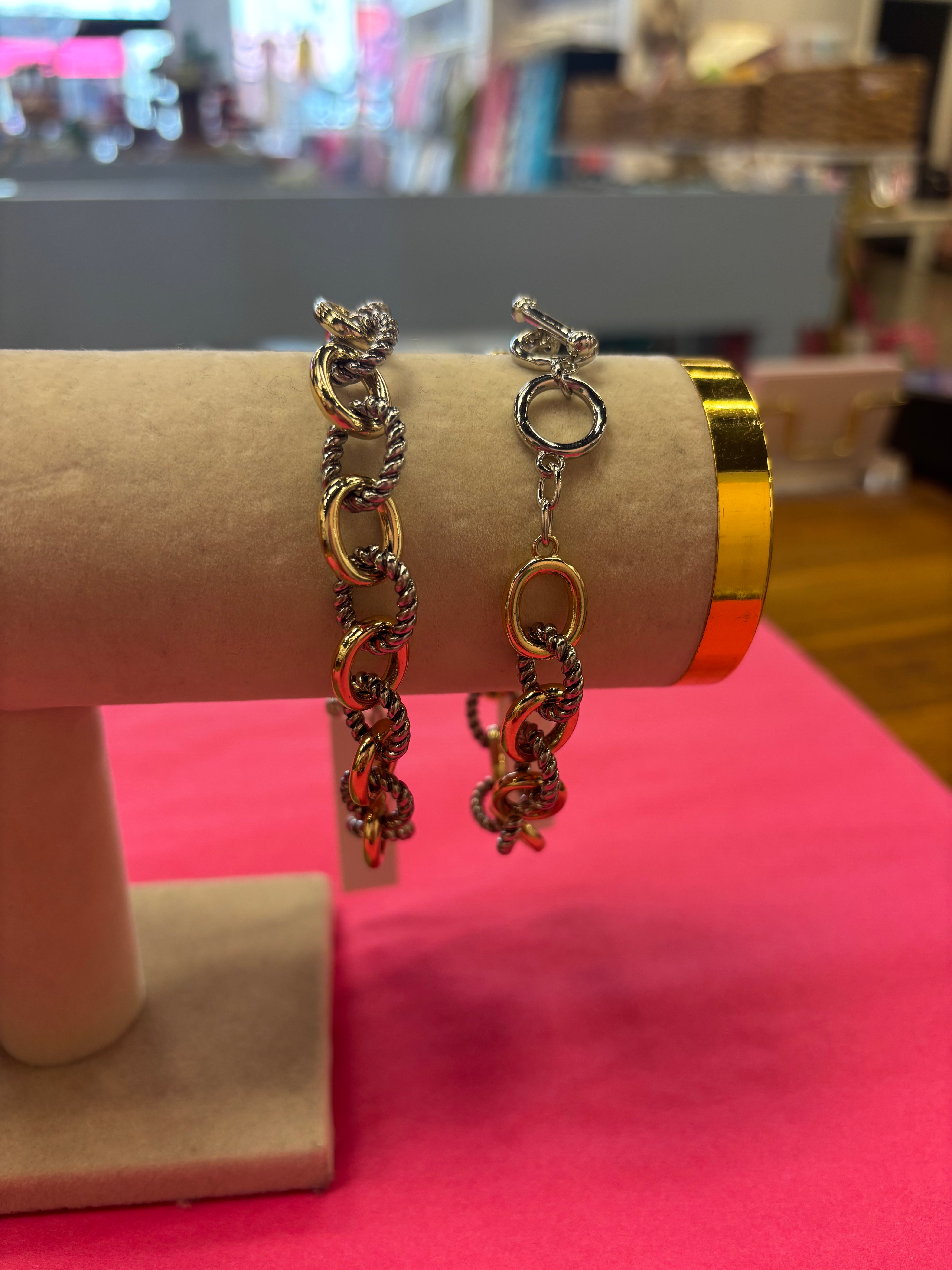 Mixed Gold & Silver Chain Bracelet