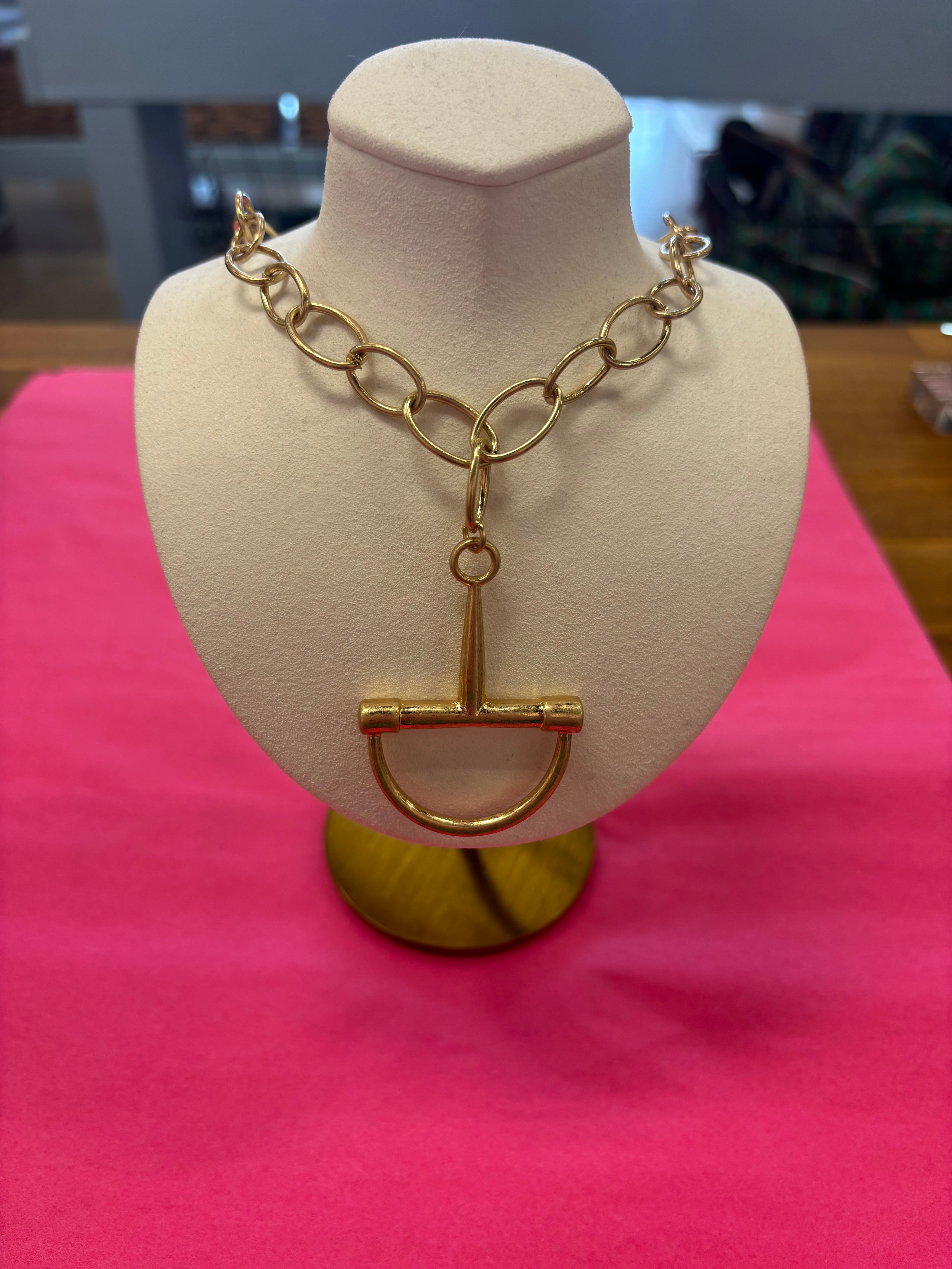 Gold Horsebit Necklace