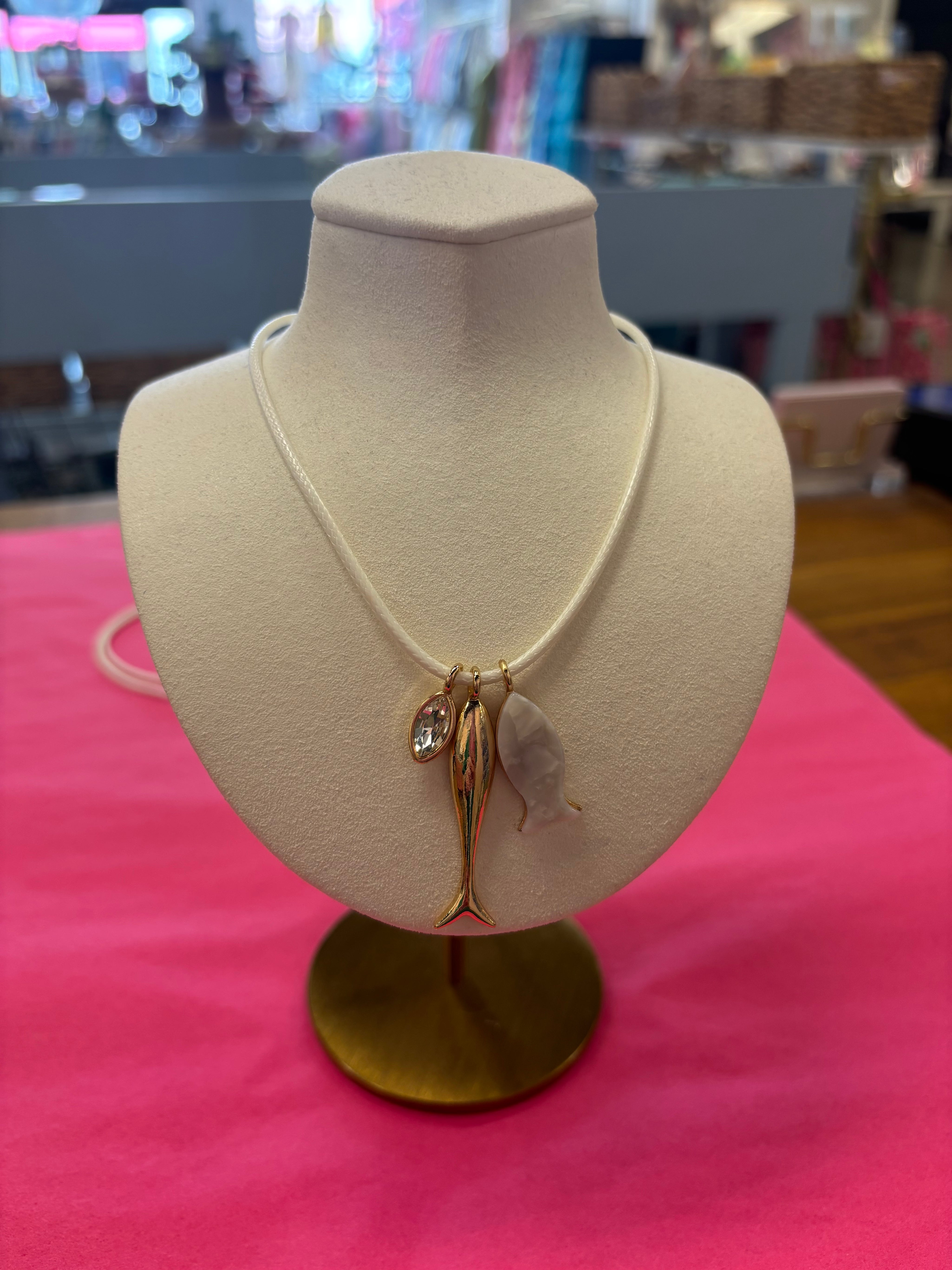 Fish Cord Charm Necklace